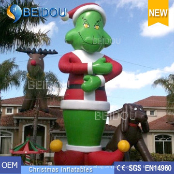 Giant Airblown Grinch Inflatables Balão Exterior Grinch Inflável